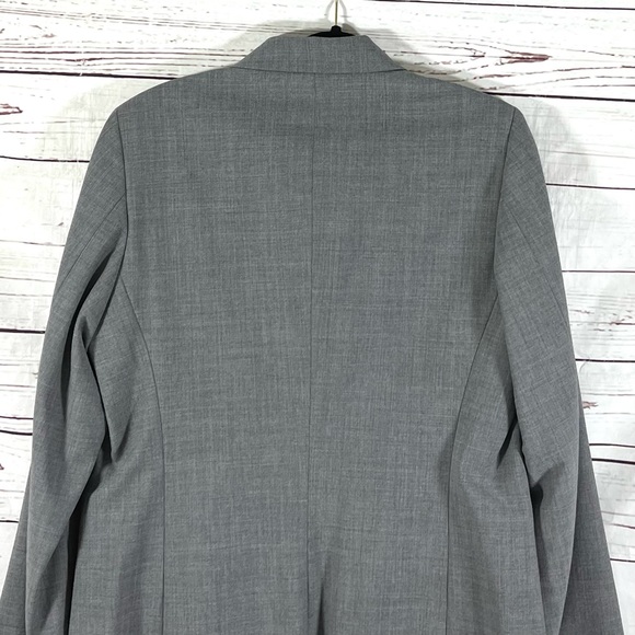 Vintage J.Crew Womens Blazer Size 12 Gray Wool Blend one button - Picture 5 of 12